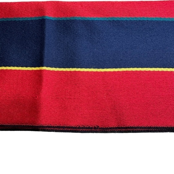 Whitney Brooks Burgandy Navy Fall Lambswool German Made Scarf - Picture 7 of 8